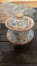 八千行青花汝窯三才蓋碗茶具一人用高級陶瓷蓋碗三件套功夫泡茶碗泡茶杯 曬單實(shí)拍圖