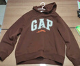 GAP女裝2025秋季新款撞色Logo寬松抓絨套頭連帽衫衛衣上衣 棕色 S (160/84A) 亞洲尺碼 曬單實(shí)拍圖