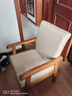 原始原素實(shí)木椅子靠背扶手椅電腦書(shū)桌椅家用單人沙發(fā)椅舒適合老人坐的椅子 胡桃色+卡其色加厚軟包/久坐舒 曬單實(shí)拍圖