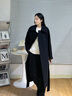 MUSINSA STANDARD【精英衣櫥】韓國25秋冬雙排扣長(cháng)款女士毛呢大衣 黑色(BK) S 曬單實(shí)拍圖