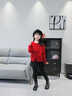 小豬彼特女童冬裝套裝2026新款兒童冬季紅色毛衣加絨褲裙女孩新年圣誕衣服 2196黑色加絨 120 cm 曬單實(shí)拍圖