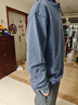 Lee25秋冬新品舒適版Logo印花復古男連帽長(cháng)袖衛衣潮LMT010841204 復古牛仔藍 L 曬單實(shí)拍圖