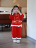 班喜迪女童漢服套裝秋冬裝兒童新中式寶寶周歲禮服國風(fēng)唐裝冬季拜年衣服 紅色 90 曬單實(shí)拍圖