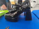 多菲尼森美式高跟鞋女2024新款粗跟設計感小眾法式小個(gè)子瑪麗珍鞋黑色jk鞋 黑色 9cm 38 (240mm) 偏小 曬單實(shí)拍圖