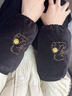 途尊秋冬可愛(ài)短款絨布防污袖套成人男女學(xué)生羽絨服耐臟套袖家用護袖頭 笑臉熊：咖啡 曬單實(shí)拍圖
