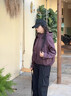 塔馳密司（touchmiss）紫色連帽加絨外套女秋冬韓版寬松休閑保暖工裝服短款夾克 酒紅紫 XL 曬單實(shí)拍圖