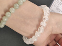 石玥珠寶天然白幽靈手串雪花水晶轉運珠手鏈男女士款水晶瑪瑙 8-9mm 曬單實(shí)拍圖