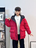 雅鹿雙面穿2025新款兒童羽絨服男童女童小童大童寶寶加厚冬季外套 中國紅 150 曬單實(shí)拍圖