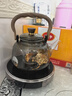 全度輕奢耐熱玻璃提梁壺大容量煮茶燒水壺電陶爐蒸煮一體茶壺茶具 【升級新款數顯電陶爐套組】銀杏款 曬單實拍圖