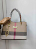 喵小姐（MISSMIAO）輕奢高端品牌女士包包女2026新款通勤牛皮手提包大容量斜挎媽媽包 卡其棕格紋【送真皮保養油梳子】商場(chǎng)同款專(zhuān)柜正品 曬單實(shí)拍圖