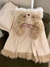 另約珊瑚絨睡衣女冬季2026新款少女可愛(ài)蝴蝶結連帽加絨加厚家居服套裝 S771 短款白色小狗套裝 XL 曬單實(shí)拍圖