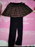 富羅迷女童加厚裙褲冬季小女孩假兩件一體式打底褲 紅灰格 130CM 曬單實(shí)拍圖