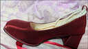 壹號鳳7cm粗跟防水臺瑪麗珍高跟鞋小個(gè)子配裙子單鞋婚鞋新娘鞋 酒紅色5cm(升級版) 34 曬單實(shí)拍圖