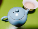 還真汝窯功夫茶壺單壺陶瓷冰裂紋開(kāi)片青色釉茶具汝瓷茶壺扁西施壺 汝窯-天藍釉-富貴壺160ml 曬單實(shí)拍圖
