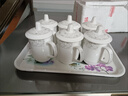 馳諾商務(wù)接待茶杯客人杯6只裝景德鎮陶瓷杯帶蓋會(huì )議杯托盤(pán)家用水杯 白玉蓮 4個(gè)【不帶茶盤(pán)】 曬單實(shí)拍圖