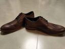 英倫雅痞布洛克雕花低幫皮鞋男春秋洗水做舊手工復古真皮休閑鞋男 棗紅色 40 曬單實(shí)拍圖