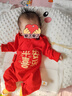 貝瑞加（Babyprints）寶寶連體衣嬰兒純棉秋冬連身哈衣柔軟舒適A類(lèi)百天衣服 福氣66 曬單實(shí)拍圖
