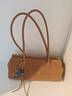 OMI歐米新款擦色法棍包腋下包小眾復古波士頓包送女友新年情人節禮物 駝棕色【擦色】 曬單實(shí)拍圖