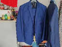 羅蒙 西服男士休閑西裝男套裝外套修身伴郎新郎結婚商務(wù)職業(yè)正裝衣服 藏青雙扣(上衣+褲子+襯衫+領(lǐng)帶) 3XL /185【145-160斤】 曬單實(shí)拍圖
