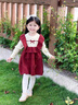 班喜迪女童連衣裙冬裝洋氣女寶寶周歲禮服兒童毛衣公主裙秋冬裙子拜年服 紅色 90 cm 曬單實(shí)拍圖