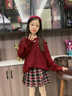 小豬彼特拜年服女童冬裝套裝兒童2025新年衣服秋冬季毛衣紅色連衣裙圣誕節 19741紅色+4512紅色【不含圍巾】 120 cm 曬單實(shí)拍圖