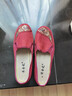 布舍元 單鞋女平底圓頭媽媽鞋軟底透氣女士一腳蹬套腳懶人鞋中老年老人老北京布鞋女  210-1322 紅色 38 曬單實(shí)拍圖