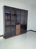 財祥書(shū)柜帶玻璃門(mén)展示酒柜家用客廳手辦一體整墻到頂實(shí)木胡桃木色書(shū)架 80雙門(mén)+120雙門(mén)三抽【總長(cháng)2米】 標準版【送裝入戶(hù)】 曬單實(shí)拍圖