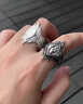 含春花新款復古戒指 創(chuàng  )意節日禮物個(gè)性指環(huán)暗黑古典哥特風(fēng)開(kāi)口戒指 黑色 曬單實(shí)拍圖