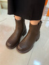 卓詩(shī)尼短靴女2025秋冬季新款棕色復古切爾西靴子女靴瘦瘦靴加絨馬丁靴女 棕色【秋冬保暖】 37 曬單實(shí)拍圖