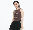 moussy 女裝新品Y2K千禧辣妹破洞印花無(wú)袖背心028HSZ90-1671 060棕色 均碼 曬單實(shí)拍圖
