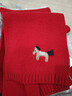 出口原單小馬刺繡WOOL羊毛新年紅色圍巾男女秋冬保暖圍脖無(wú)禮盒 紅色羊毛 曬單實(shí)拍圖