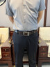 羅蒙皮帶男士真牛皮針扣腰帶中青年商務(wù)休閑百搭品牌復古牛仔褲帶 曬單實(shí)拍圖
