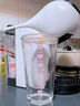 ins少女心英文印花小眾女士高顏值吸管玻璃杯咖啡杯帶蓋果汁水杯 愛(ài)心加滿(mǎn)+粉蓋子+粉吸管 500ml 曬單實(shí)拍圖
