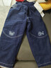 馬·拉?。∕.Latin）兒童褲子25冬男童拼接設計趣味繡花牛仔長(cháng)褲615917010D 牛仔藍 120 曬單實(shí)拍圖