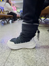 駱駝（CAMEL）高幫加絨休閑女鞋厚底耐磨雪地靴子 X24C09L7607 米白/黑 36 曬單實(shí)拍圖