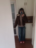 班尼路加絨外套女裝內里夾棉保暖加厚翻領(lǐng)夾克美式潮流上衣服秋冬季新款 咖#純色 【舒適保暖】 M 曬單實(shí)拍圖