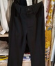 尚都比拉秋季分割腰頭兩?？鄹哐奚硗ㄇ谛蓍e微喇叭長(cháng)褲女 黑色 M  曬單實(shí)拍圖