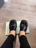 星期六（St&Sat）女鞋學(xué)院風(fēng)厚底單鞋增高休閑樂(lè )福鞋 黑色 38 曬單實(shí)拍圖
