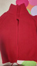 皮爾卡丹（pierre cardin）翻領(lǐng)短款雙頭拉鏈羊毛開(kāi)衫外套女秋冬新款寬松洋氣針織上衣 紅色 M (100110斤） 曬單實(shí)拍圖