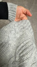 金菊綿羊毛100%新年紅品秋冬加厚高領(lǐng)慵懶風(fēng)麻花毛衣女羊毛衫 淺灰L  曬單實(shí)拍圖