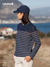 LAFUMA樂(lè )飛葉長(cháng)袖T恤女 戶(hù)外秋季圓V領(lǐng)條紋吸濕速干衣LFTS5CL61 曬單實(shí)拍圖