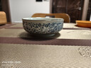 蒸菜碗陶瓷矮腳碗淺口米飯碗創(chuàng  )意餐具蒸菜碗蒸蛋碗可微波 4.5英寸厚邊小碗吉祥花 曬單實(shí)拍圖