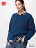 優(yōu)衣庫女裝V領(lǐng)針織衫/毛衣毛衫479231 68 深藍色 M /160/84A 曬單實(shí)拍圖