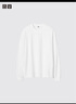 優(yōu)衣庫男裝女裝AIRism棉混紡圓領(lǐng)T恤/長(cháng)袖482293 485562 482293/00白色 L 曬單實(shí)拍圖