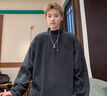 卡圖弛重磅美式半高領(lǐng)德絨打底衫男秋冬季加絨加厚高級感衛衣內搭t恤衫 黑色 XL 曬單實(shí)拍圖