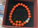 中國黃金（CHINA GOLD）好運蓮蓮天然南紅瑪瑙手串女蓮花手鏈馬年本命年情人節禮物送女友 鴻福采蓮南紅手串 曬單實(shí)拍圖