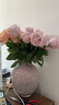 京東鮮花粉色花瓶玻璃擺件客廳插花琉璃輕奢高級感小眾設計感水培裝飾喬遷 曬單實(shí)拍圖