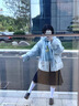 格邏恩（GELUOEN）小個(gè)子羽絨棉服女2024新款韓系寬松牛角扣棉衣面包服冬季加厚外套 淺藍(lán)色 均碼（可備注碼數(shù)） 曬單實(shí)拍圖