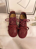 CAMILA KSENIA輕奢德訓鞋女士2025年新款冬季休閑百搭復古阿甘鞋時(shí)尚品牌運動(dòng)鞋 紅色 36 曬單實(shí)拍圖