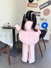 G.duck小黃鴨女童加絨加厚套裝秋冬2025新款兒童女寶寶冬裝馬甲三件套 粉色套裝送手套 120 (建議105-115cm 5-6周歲) 曬單實(shí)拍圖
